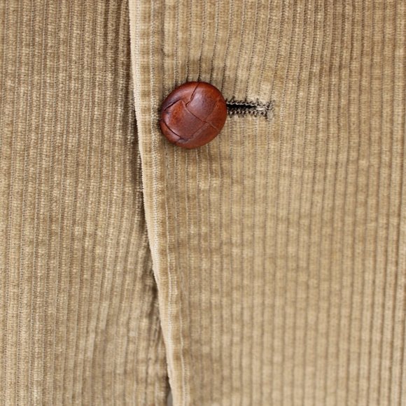 Brooks Brothers Tan Corduroy Blazer 48 Sport Coat Knot Buttons Notch Lapel Vtg - Picture 4 of 16